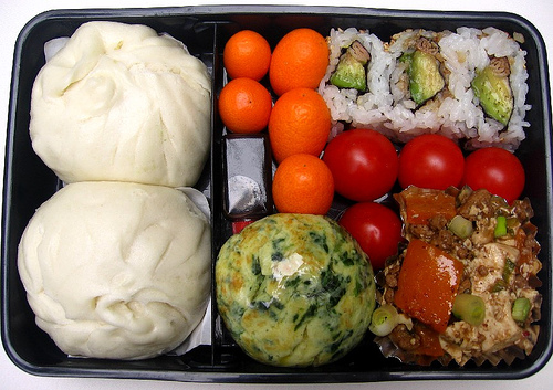 Ma po tofu & spinach egg ball lunch ãŠå¼å½“