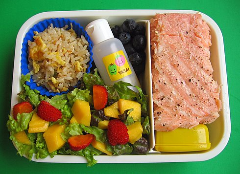 Salmon & salad lunch