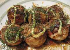 Sauced takoyaki