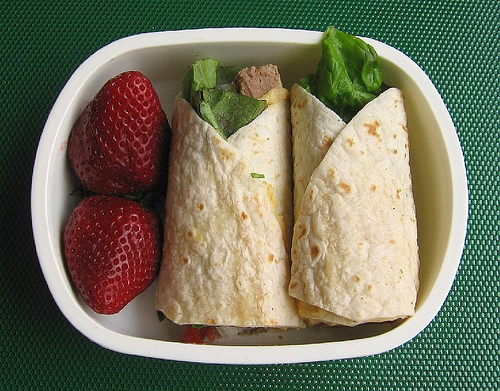 Lamb & hummus wrap lunch