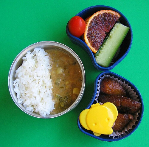 Thai curry and plantain lunch