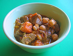 Lamb stew with squash, lemon and mint