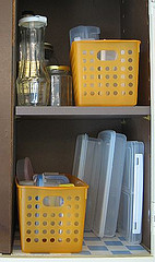 Organized food containers & jars
