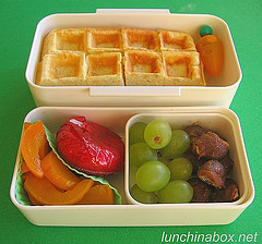 Tamarind and waffle bento lunch for preschooler