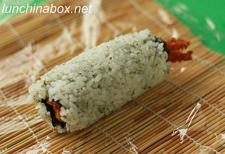 Fried shrimp sushi roll
