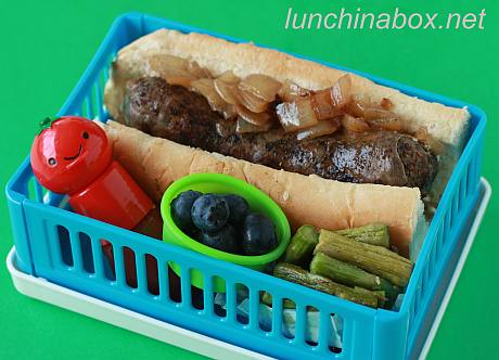 Rooster sausage bento lunch for preschooler