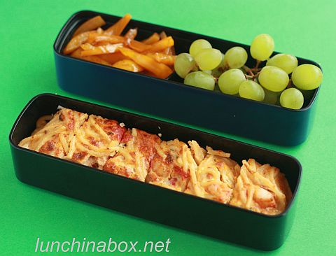 Pasta frittata bento lunch