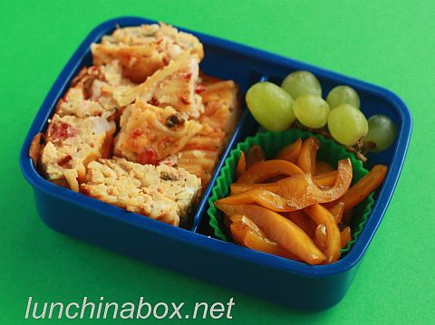 Pasta frittata bento lunch for child