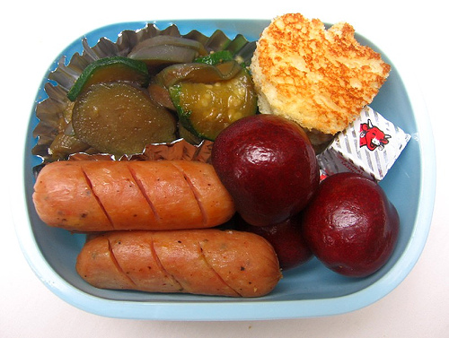 Chicken sausage lunch for toddler ãŠå¼å½“