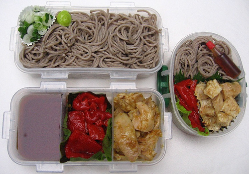 Zarusoba & Lizano chicken x 3 bentos