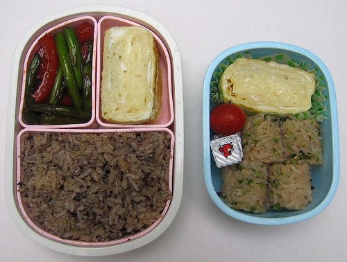 Dashimaki tamago: mother and son lunches ãŠå¼å½“