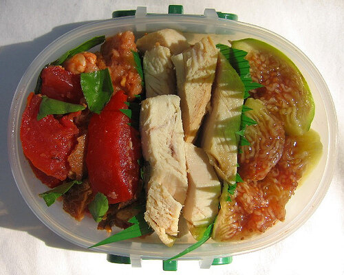 Bread salad lunch for toddler